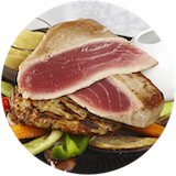 Tuna steak cooking picture